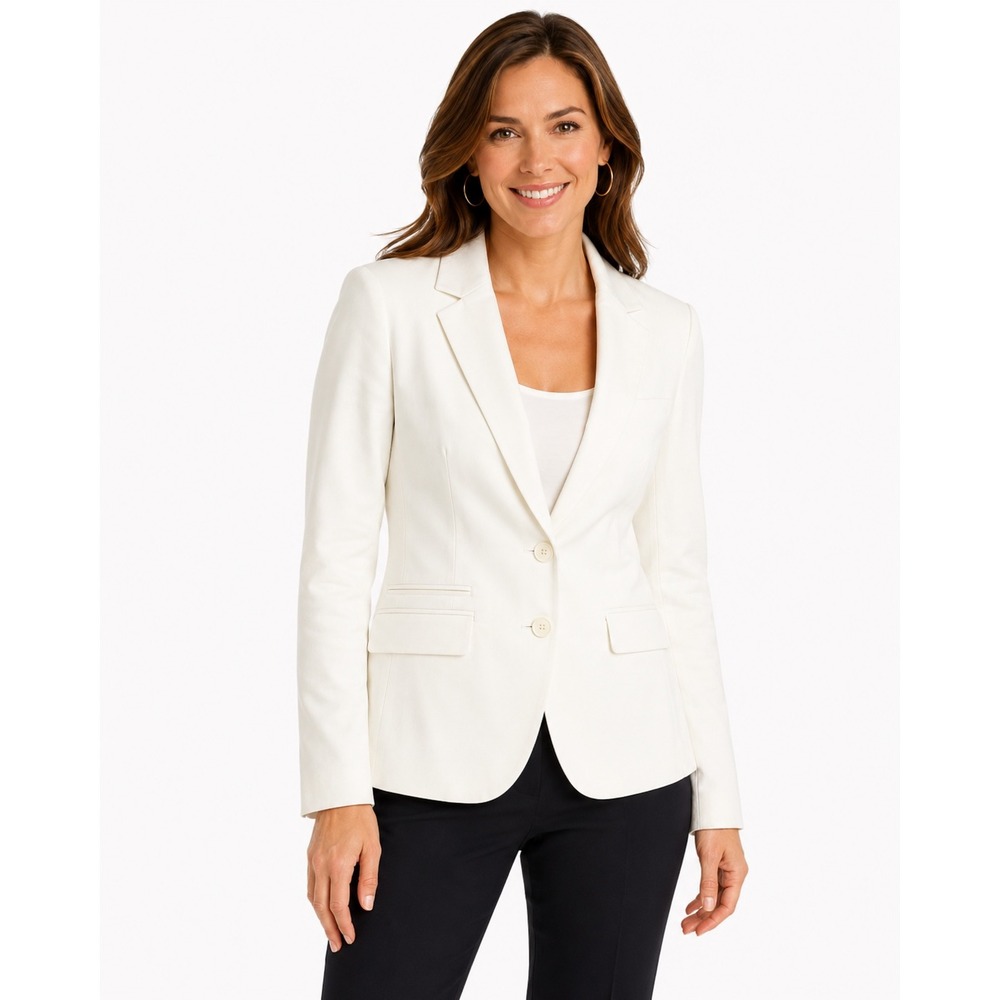 New York & Company Stretch Blazer‎ Off White Cream Professional Jacket Sz 6 NWT